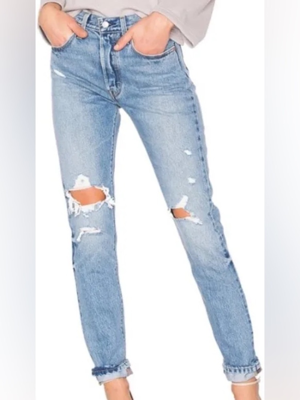 Levi 501 Slim Taper Distressed Jeans 27x28